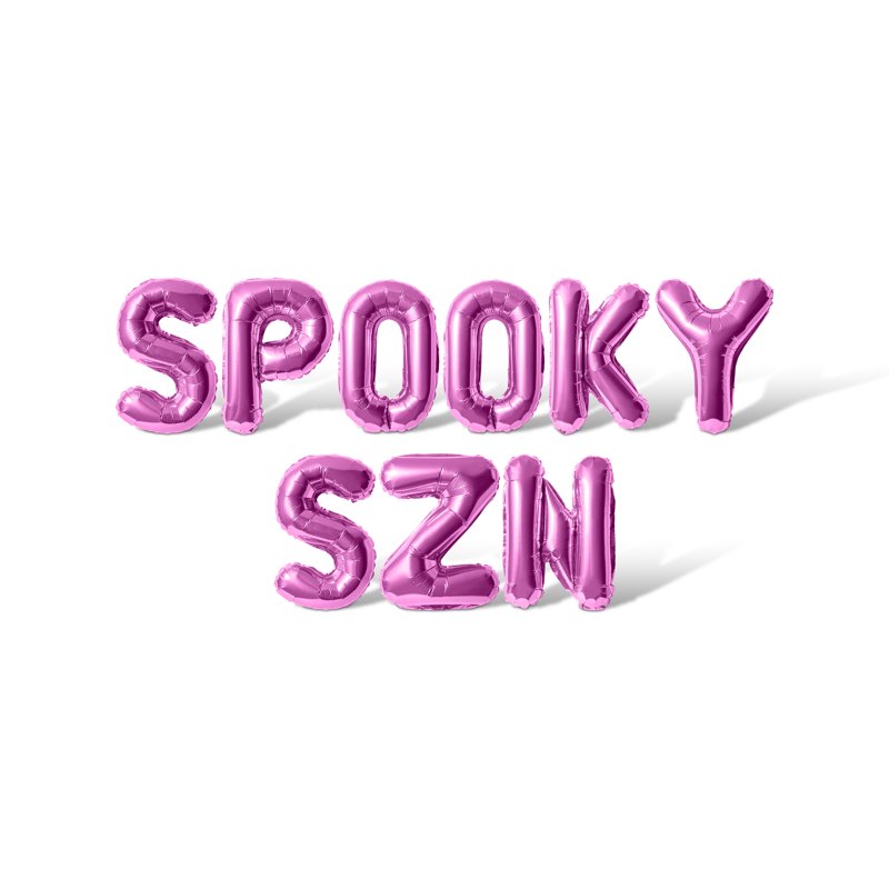 Pink Spooky SZN Letter Balloon Banner - 16 Inch Halloween Party Decorations