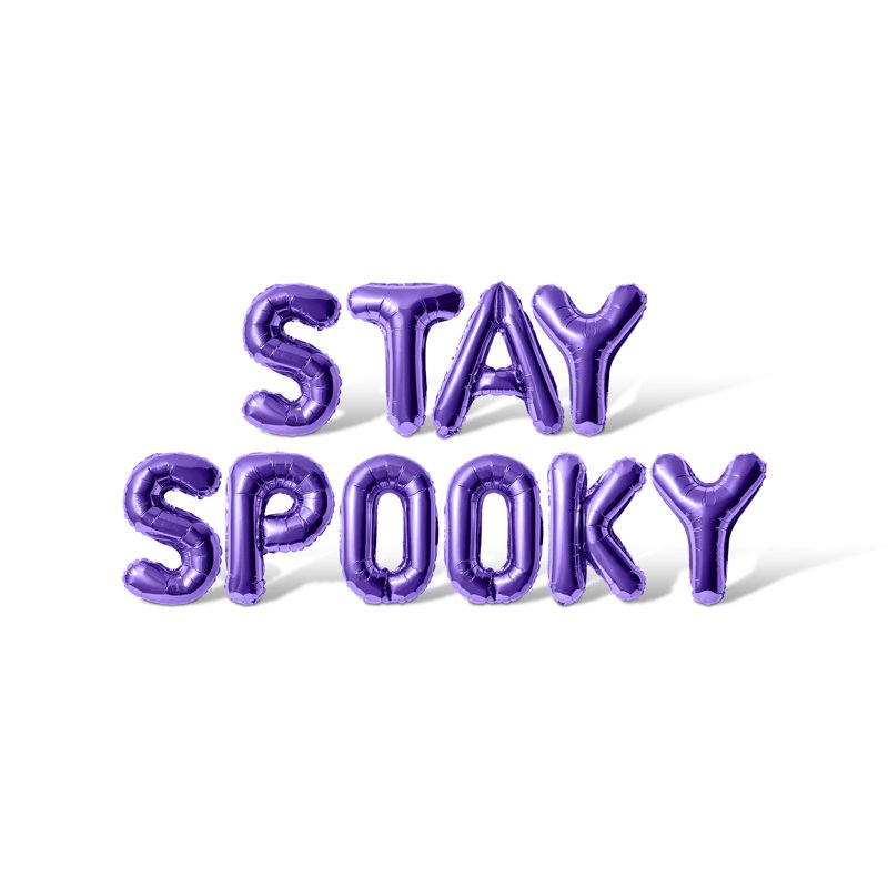 Letter Balloons - Stay Spooky 16-Inch Alphabet Foil Balloon Halloween Party Banner (Purple)