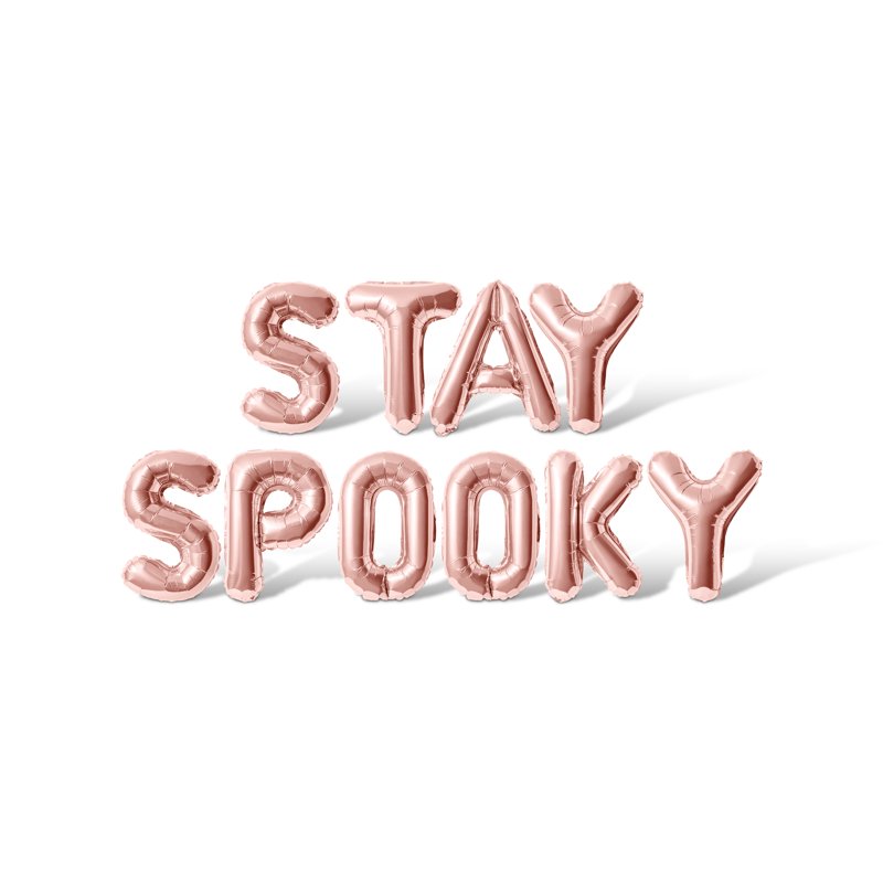 Rose Gold Letter Balloons - 16 Inch Spooky Alphabet Foil Balloons for Halloween Party