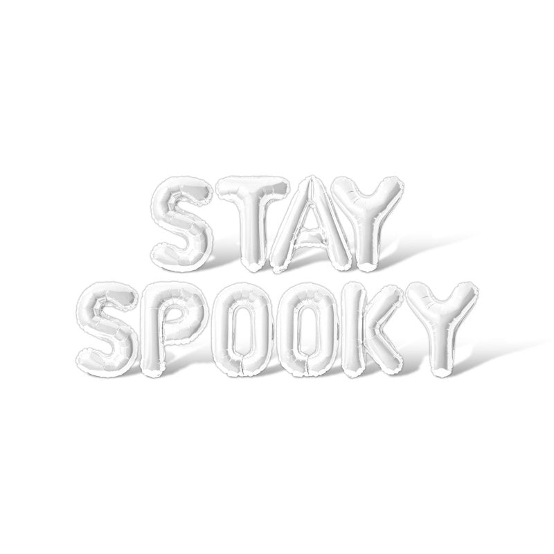 Letter Balloons - Stay Spooky 16-Inch Alphabet Foil Balloon Halloween Party Banner - White