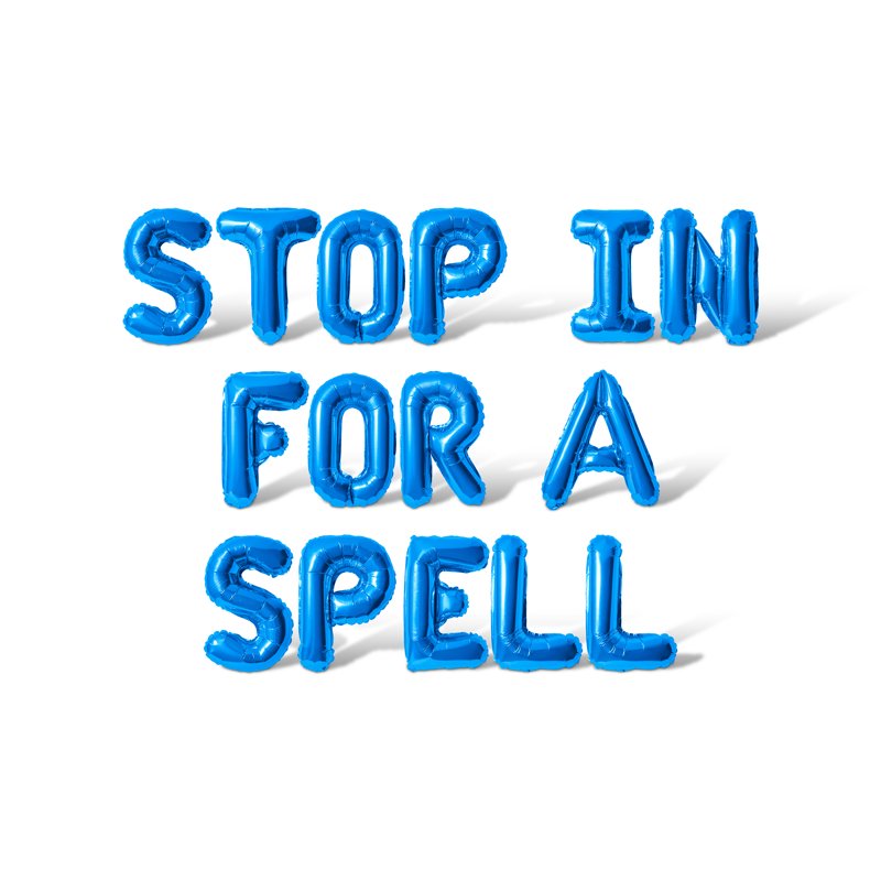 Letter Balloons - STOP IN FOR A SPELL 16 Inch Foil Alphabet Balloon - Blue - Variation