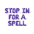 Letter Balloons - STOP IN FOR A SPELL 16-Inch Alphabet Foil Balloon Halloween Banner - Purple