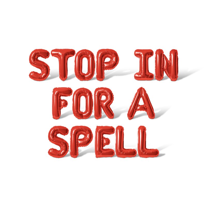 Letter Balloons - STOP IN FOR A SPELL 16 Inch Alphabet Foil Balloon - Red - Halloween Party Banner