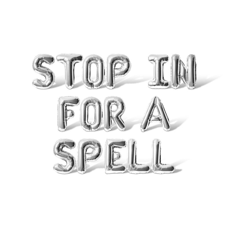 Letter Balloons - STOP IN FOR A SPELL 16 Inch Alphabet Foil Balloon - Silver