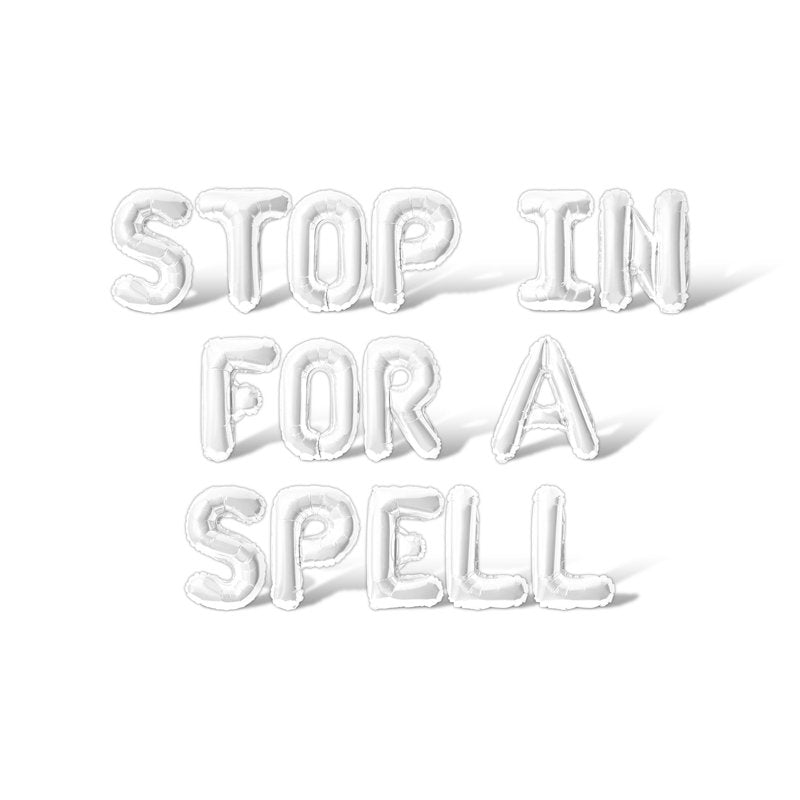 Letter Balloons - STOP IN FOR A SPELL 16 Inch Alphabet Foil Balloon - White