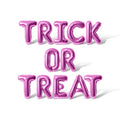 Pink Trick or Treat Letter Balloons - 16 Inch Foil Alphabet Banner for Halloween Party