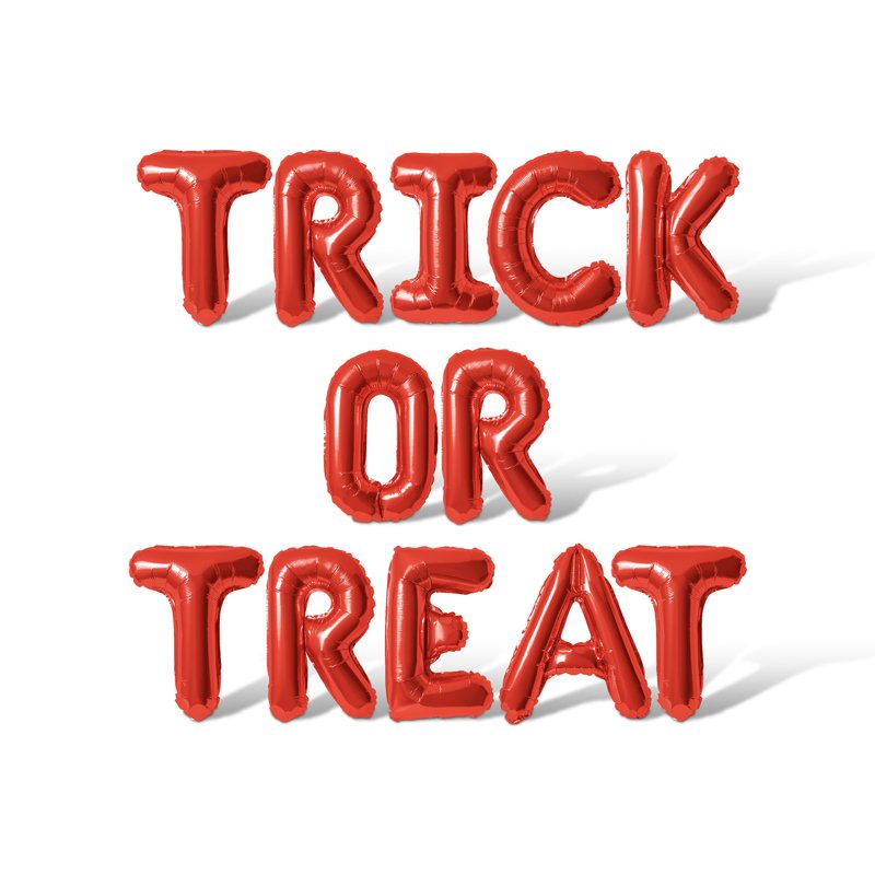 Letter Balloons - Trick or Treat 16-Inch Foil Alphabet Letters Halloween Banner - Red