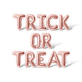 Letter Balloons - Trick or Treat 16 Inch Alphabet Foil Mylar Balloon Halloween Banner Rose Gold