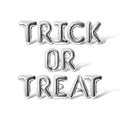 Silver Letter Balloons - Trick or Treat 16 Inch Foil Mylar Halloween Banner - Variation of THIS listing