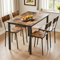 Modern Wooden Dining Table Set for 4 - Dark Walnut 02
