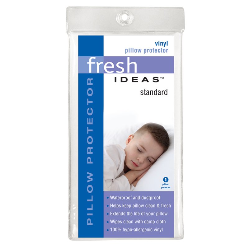 Waterproof Vinyl Pillow Protector - Standard Size, Hypoallergenic & Dustproof