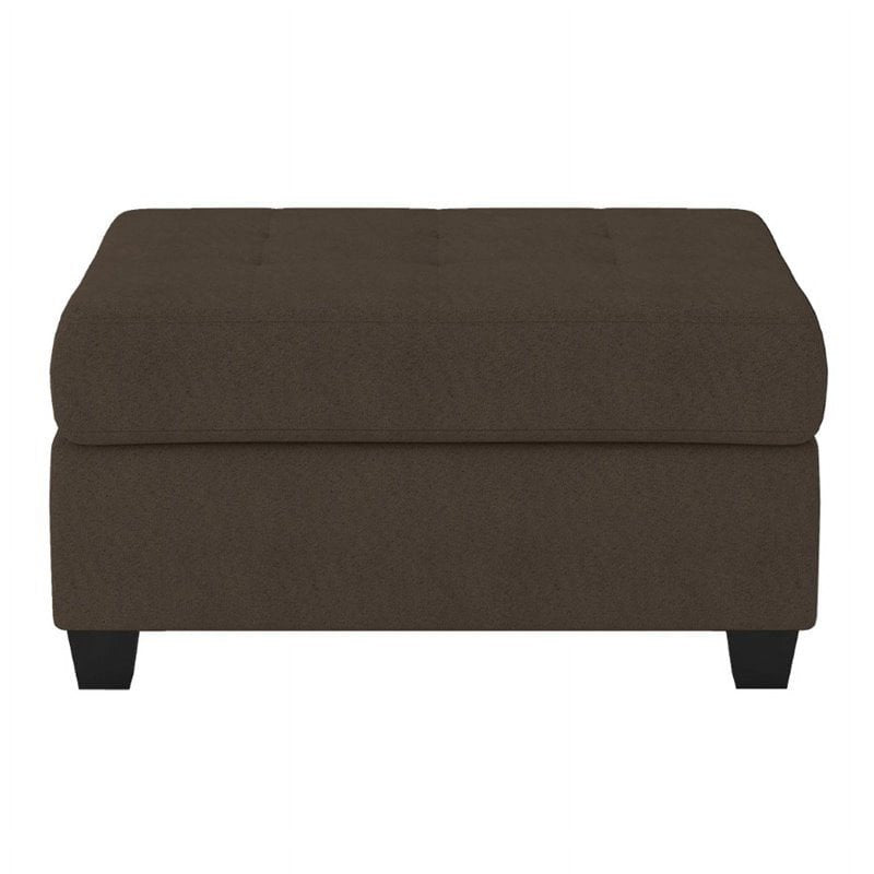 Microfiber Storage Ottoman with Tufted Top - Multiple Colors