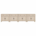 Light Beige Buffet Cabinet - Modern Farmhouse Storage, 8 Doors & 4 Drawers, 134 Inch - Beige, 4 Pack