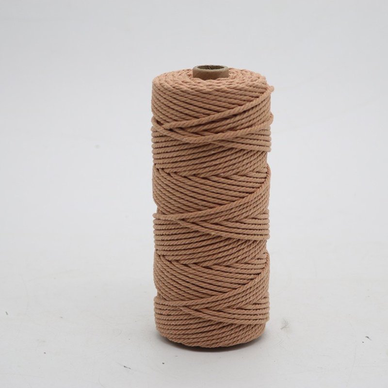 Light Tan 3mm Cotton Macrame Cord - 110 Yards Natural Rope for DIY Crafts