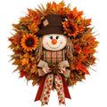 Lighted Fall Wreath for Front Door - Classic Style Harvest Decor with Sunflower & Maple Leaves
