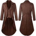 Men's Medieval Tailcoat Jacket Renaissance Costume Gothic Victorian - Solid Color, Medium