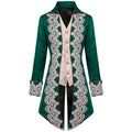 Men's Steampunk Swallow-Tailed Coat Army Green 3XL Gothic Victorian Costume