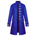 Mens Steampunk Tailcoat Gothic Costume Blue 3XL Vintage Renaissance Frock Coat