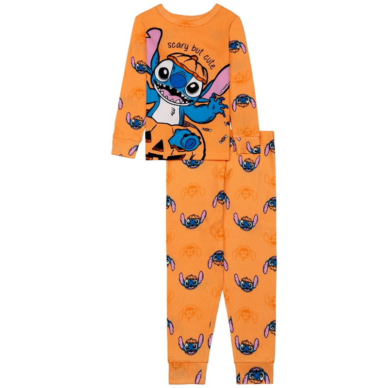Lilo & Stitch Girls Halloween Pajama Set - Orange, 6 - Long Sleeve Top & Pants, 2-Piece