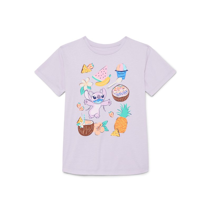 Girls Angel Summer Treats Graphic T-Shirt - Stitch & Angel Variation 4-5