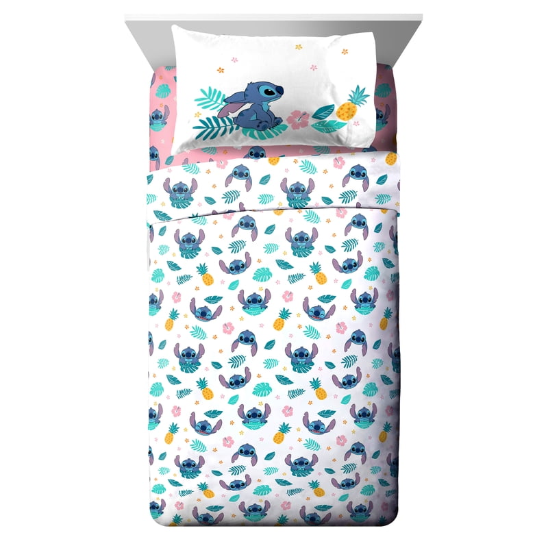 Lilo & Stitch Kids Pink Bed Sheet Set - Twin 3-Piece Hawaiian Bedding