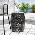 Modern Metal Outdoor Side Table with Iron Cut Design