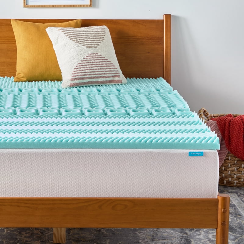 Linenspa 2-Inch 7-Zone Cooling Gel & Green Tea Memory Foam Mattress Topper - Twin