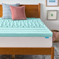 Linenspa 3-Inch 7-Zone Cooling Gel & Green Tea Memory Foam Mattress Topper - King, Extra Plush