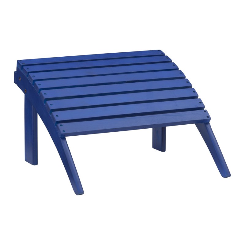 Adirondack Acacia Wood Ottoman - Blue Outdoor Furniture