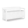 White Ladderback Storage Bench with Flip-Top Lid
