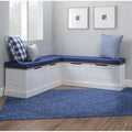 Backless Corner Nook with Storage & Cushion Set - Natural/White/Navy