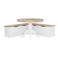 Backless Corner Dining Nook Set with Table & Bench - Natural/White