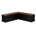 Corner Dining Breakfast Nook with Storage - Black/Walnut