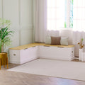 Corner Dining Breakfast Nook with Storage - White/Natural