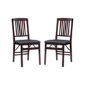 Folding Dining Chairs Set of 2 - Espresso Brown Mission Back