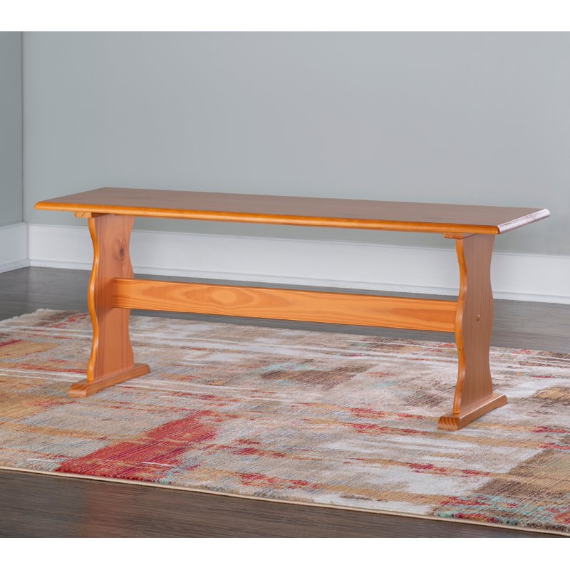 Farmhouse Dining Bench - Solid Pine with Honey Brown Finish