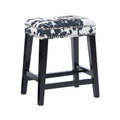 24" Backless Wood Counter Stool - Black Cow Print