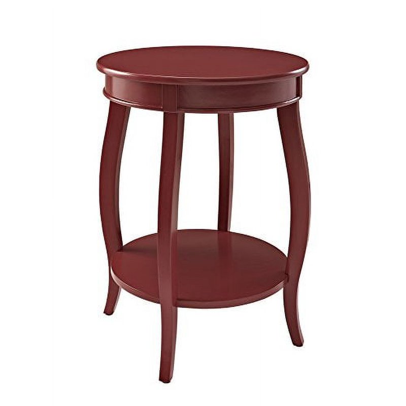 Round Accent End Table with Shelf - Multiple Colors