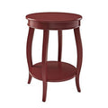 Round Accent End Table with Shelf - Multiple Colors