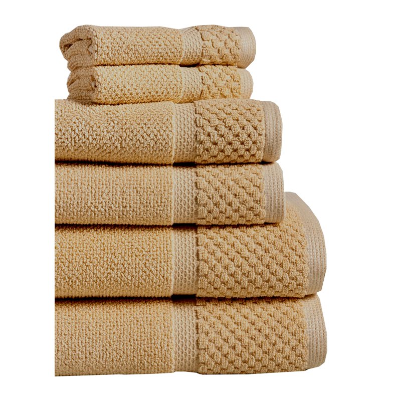 Turkish Cotton Towel Set - 6-Piece Bath & Hand Towels - Cream