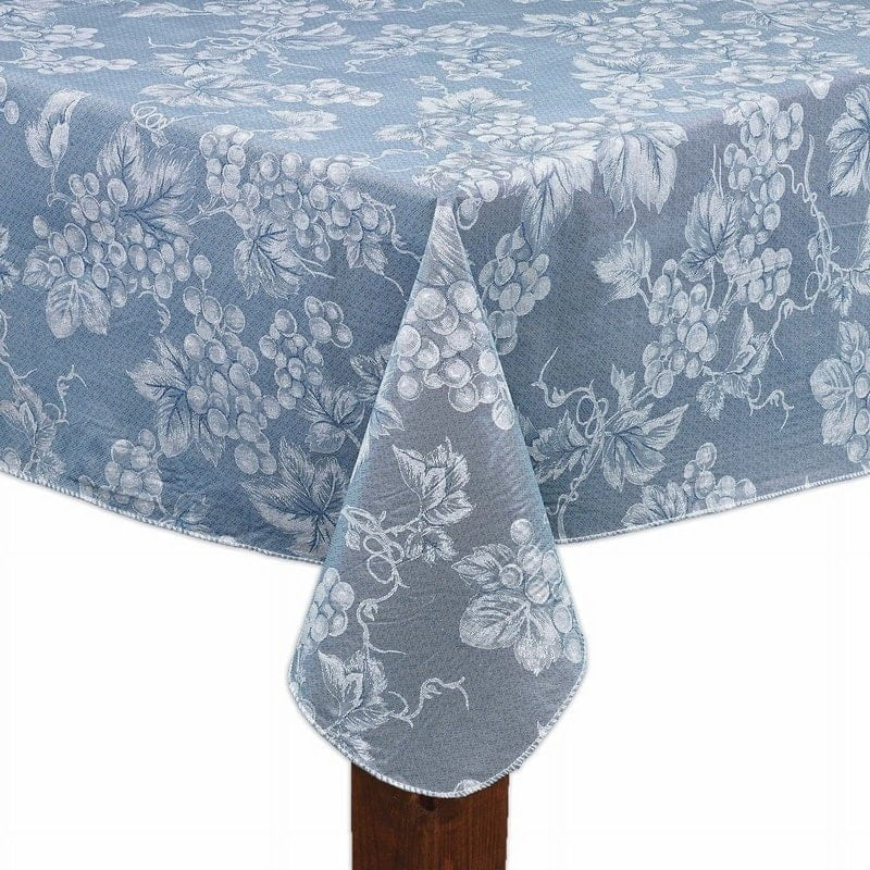 Grapevine Vinyl Tablecloth - Blue, 52" x 52" Square