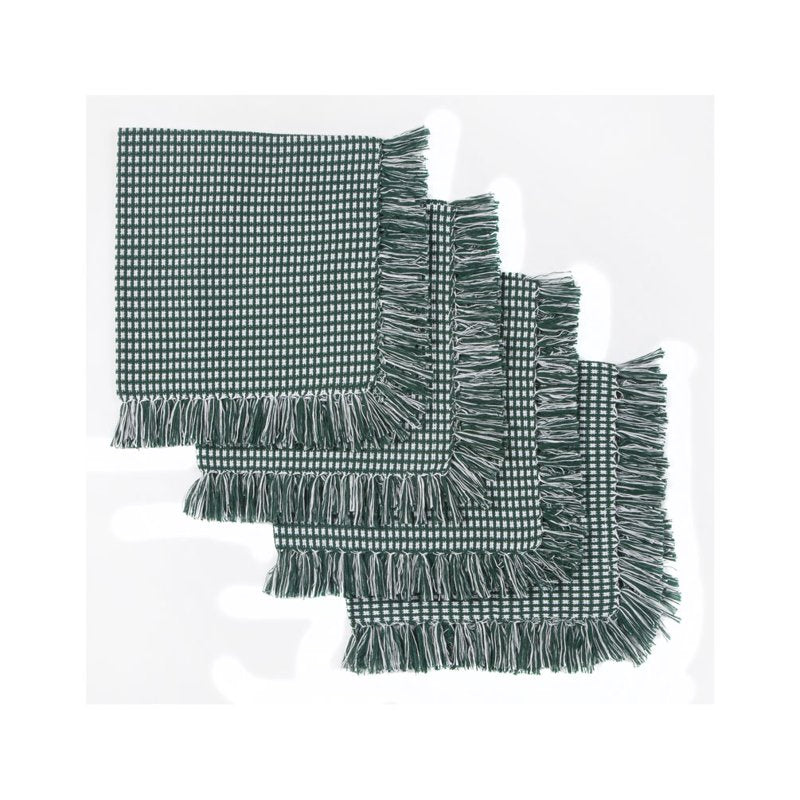 Homespun Check Cotton Napkin Set of 4 - Hunter
