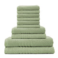 OakRidge Softee 10-Piece Cotton Bath Towel Set - Seedling Variation