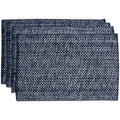 Two Tone Woven Cotton Placemat Set - 4 Pack, Blue 13" x 19"