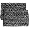 Two Tone Woven Placemats Set - 100% Cotton, 4 Pack, Black