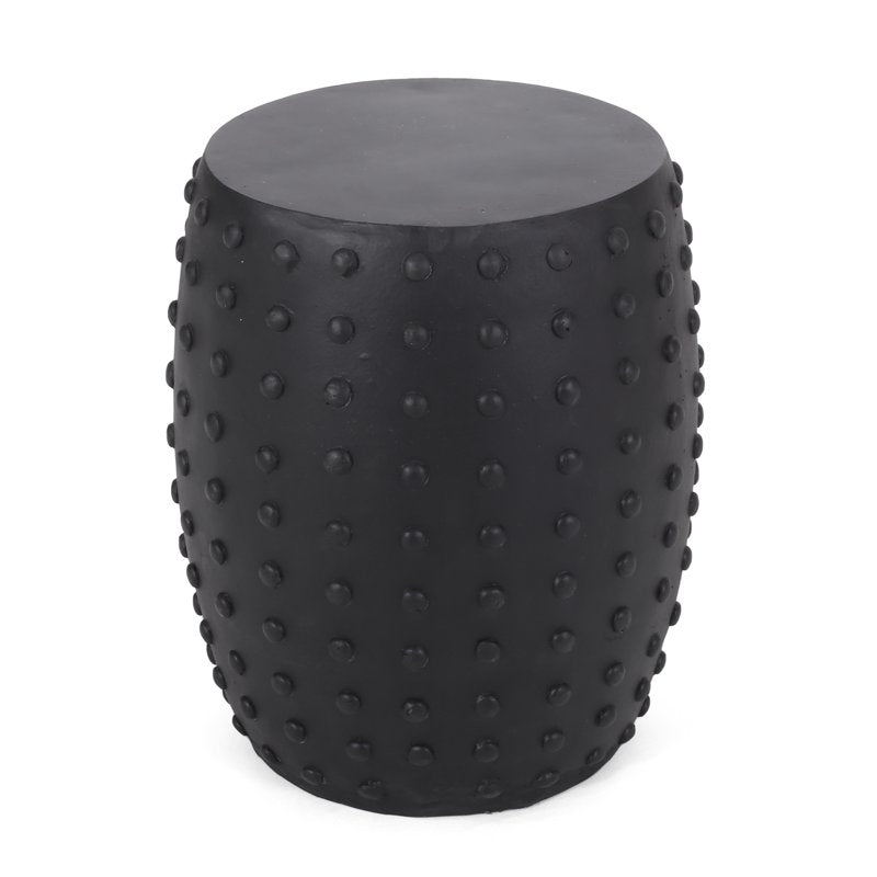 Lightweight Concrete Outdoor Side Table - Matte Black