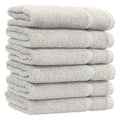 Grey Turkish Cotton Face Towels Set of 6 - Ultra Absorbent Hotel Spa Washcloths