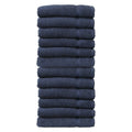 Linum Home Textiles Denzi Washcloths Set of 12 - Blue, Turkish Cotton, Hotel Spa Quality
