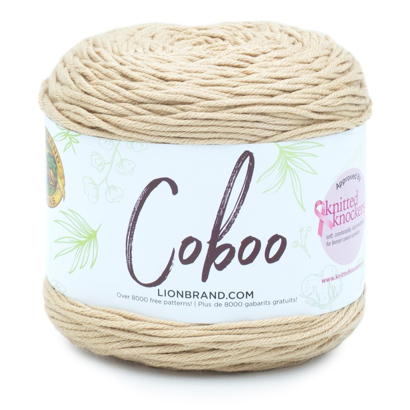 Lion Brand Coboo Beige Light DK Yarn - 50% Cotton 50% Bamboo, Single Variation