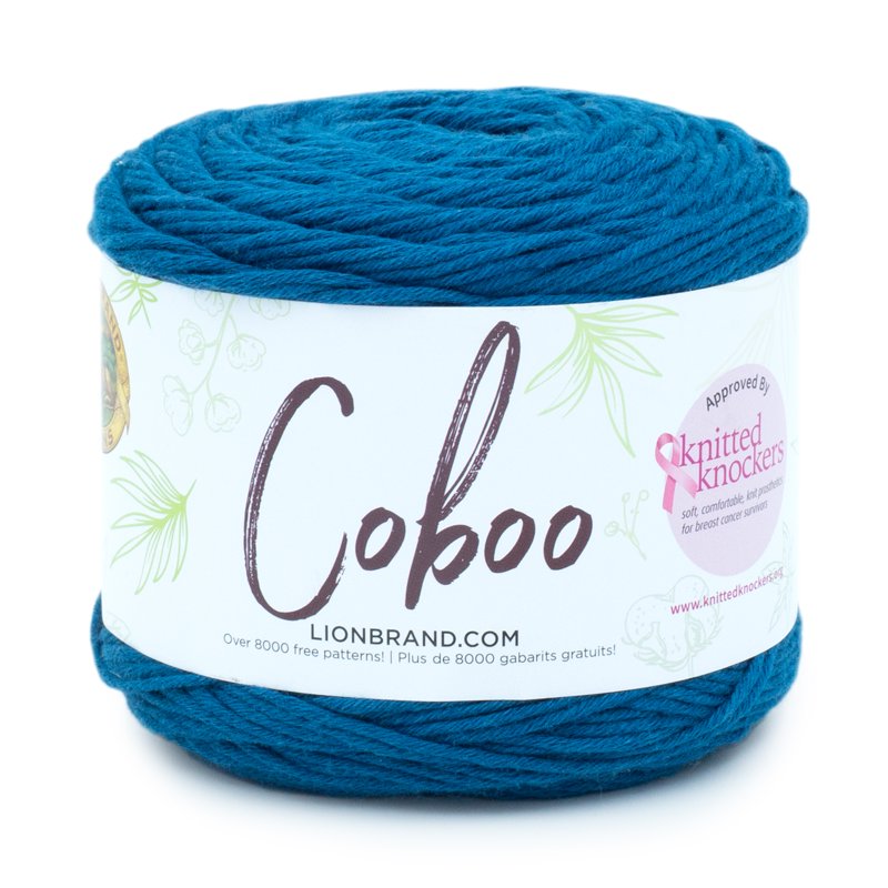 Lion Brand Coboo Steel Blue Yarn - Light/ DK Weight, 100g, 241 Yards - Variation: Single